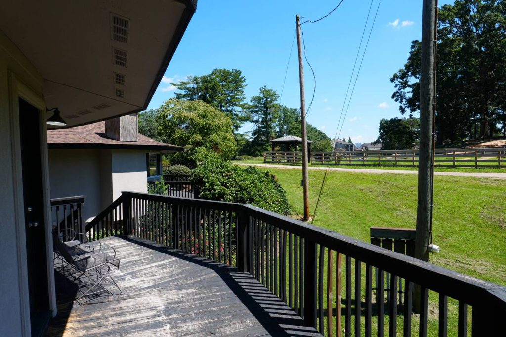 View from a villa's private deck over the grounds