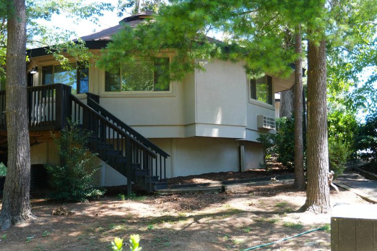 Villa exterior among the pines